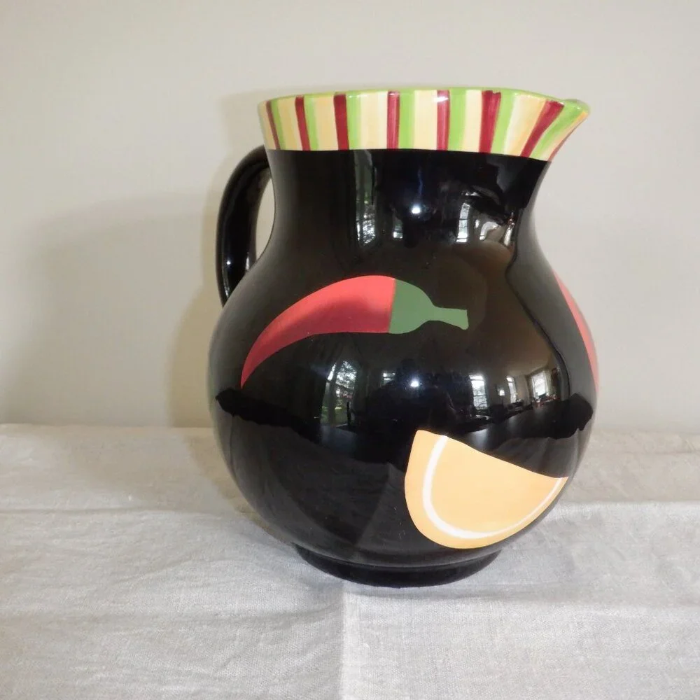 Vintage Pimenta-Caliente Margarita Pitcher and Salter by Crate and Barrel
